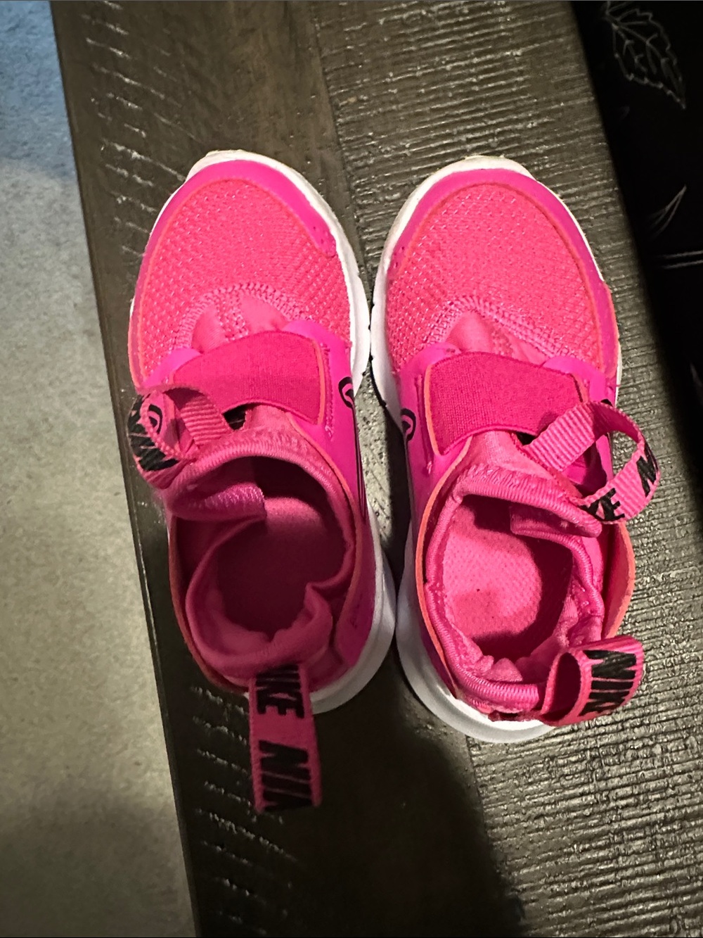 Nike Kids Hot Pink Mesh Slip-On Sneakers with White Sole